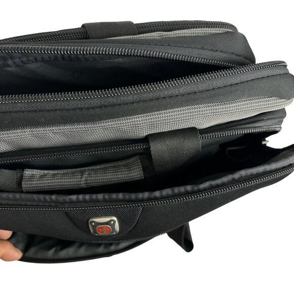 SwissGear Wenger Black & Gray Laptop Bag - Multiple Compartments Durable Fabric. - Picture 14 of 16